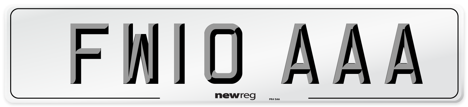 FW10 AAA Number Plate from New Reg